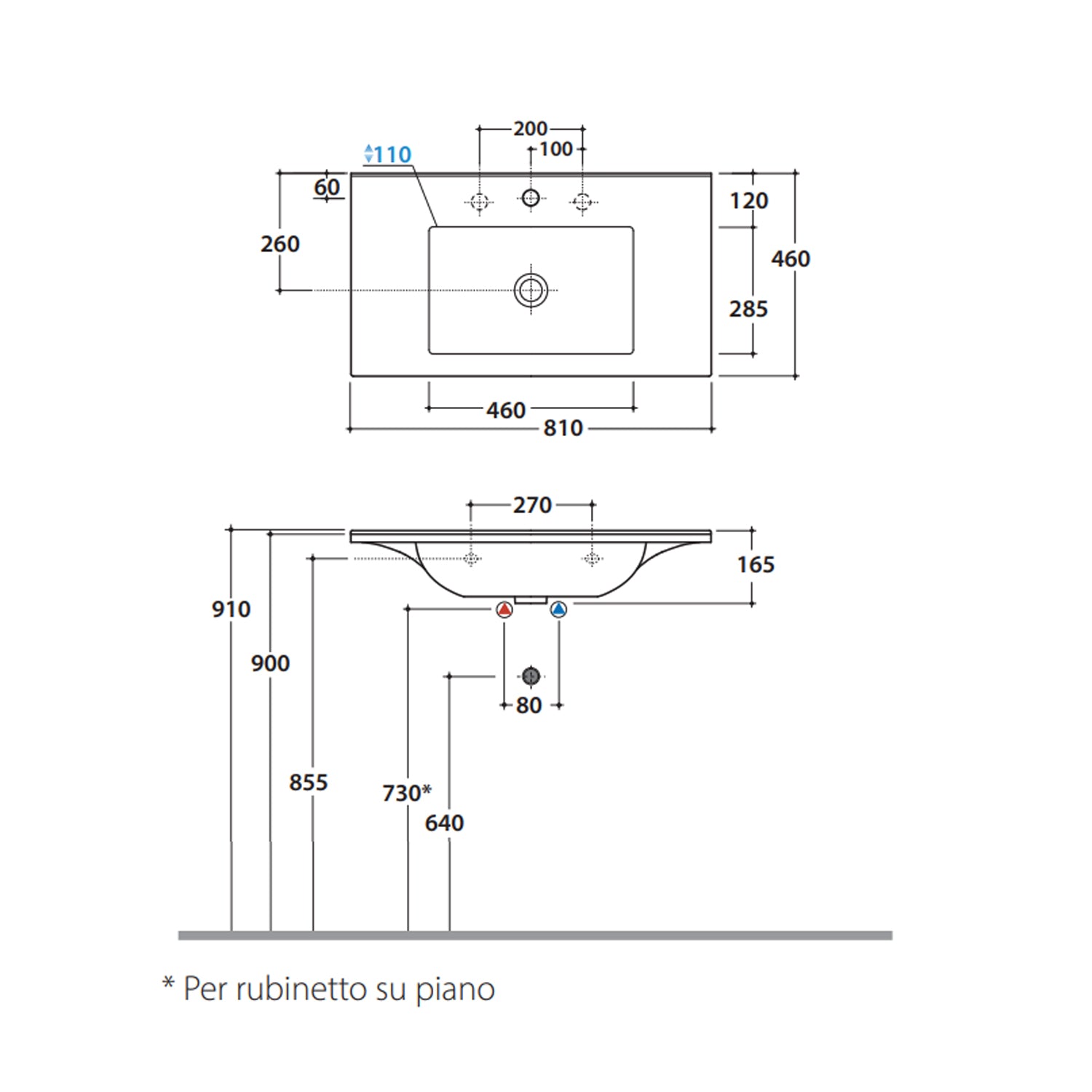  Lavabo sospeso o su base Anita 81x46x16 cm Ceramica Globo - Bianco lucido by CeramicStore | Lo specialista del tuo bagno