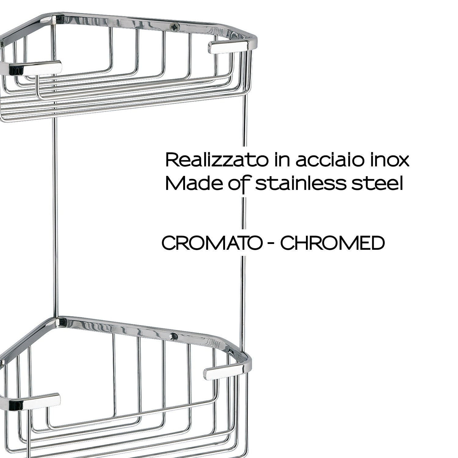 2482-13 - Portaoggetti doccia ad angolo Collezione Augustus Alto Gedy - Finitura Cromata