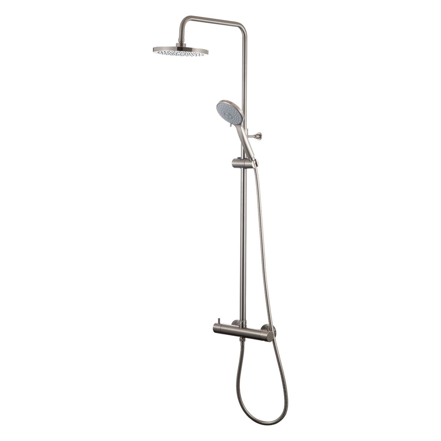 Colonna doccia nichel spazzolato orientabile con soffione