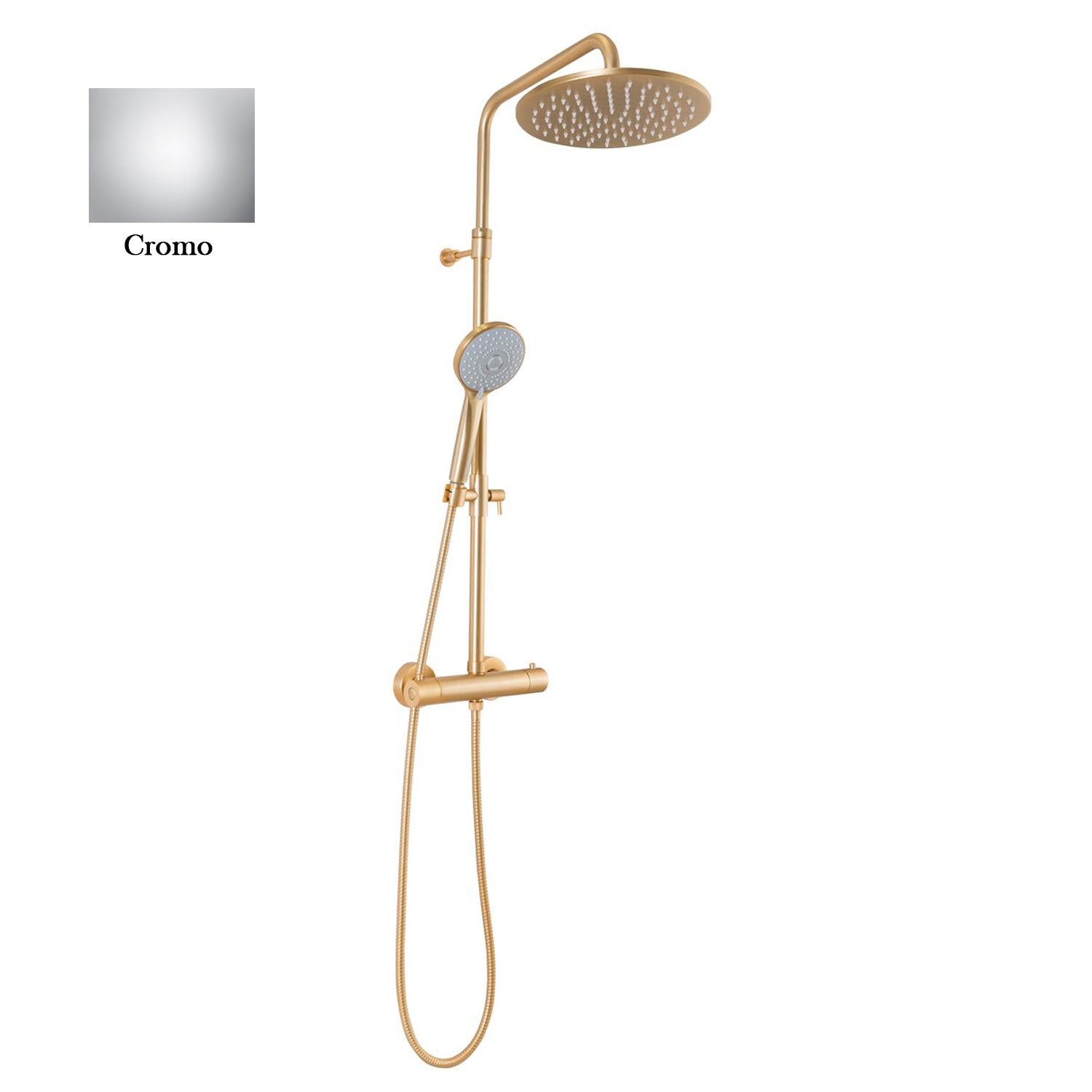 Colonna doccia cromo orientabile con soffione