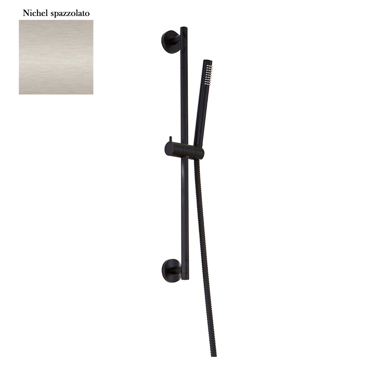 Saliscendi Stilo 18mm con doccia Artist e flessibile nichel spazzolato by CeramicStore | Lo specialista del tuo bagno