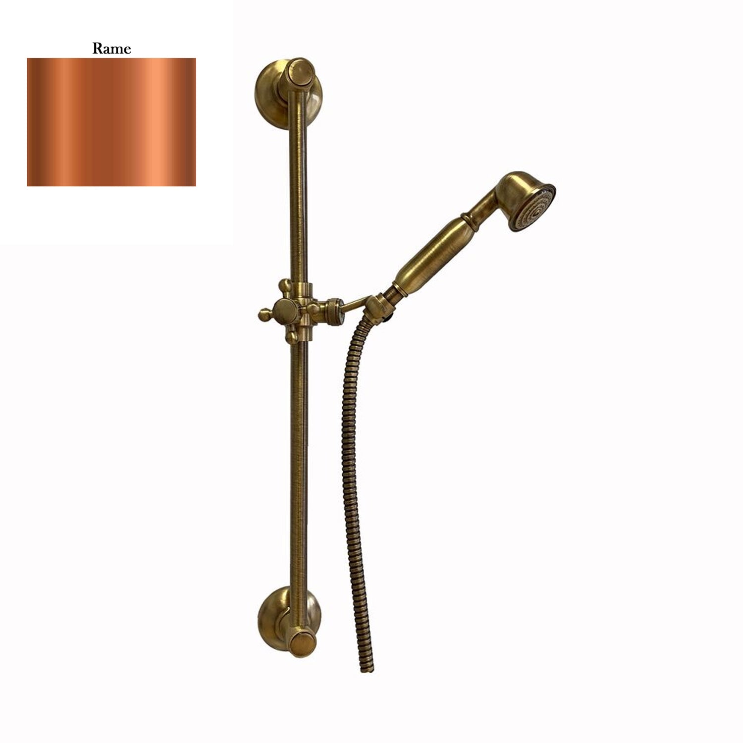 Saliscendi antico rame 18mm con doccia Violetta con manopola bianca moplen by CeramicStore | Lo specialista del tuo bagno