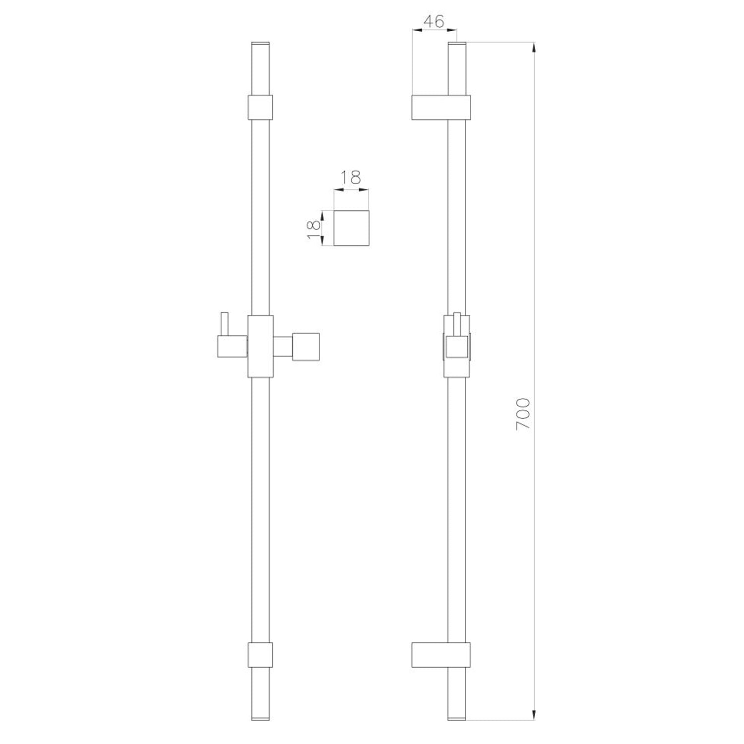  Saliscendi Glamour in ottone 18x18mm by CeramicStore | Lo specialista del tuo bagno