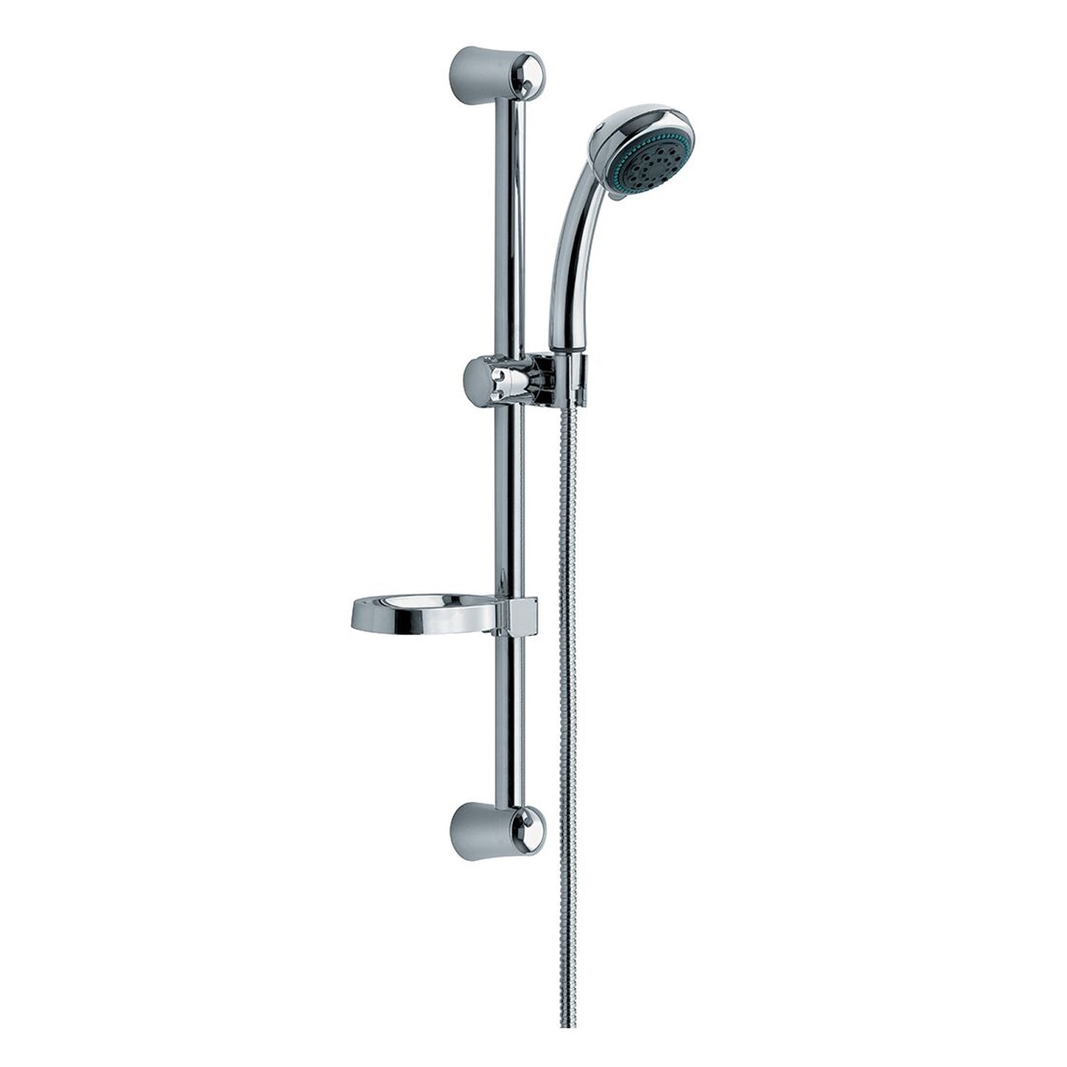 Saliscendi Rillo in acciaio 25mm con doccia Agata 3 e portasapone by CeramicStore | Lo specialista del tuo bagno