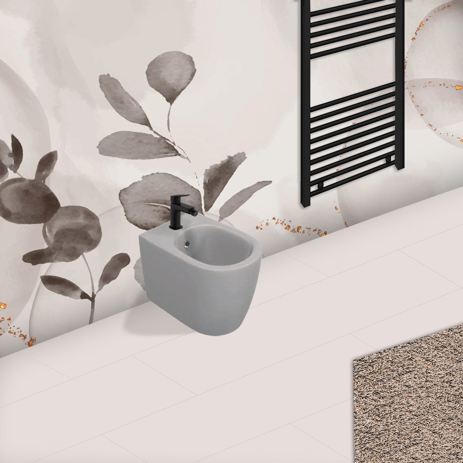  Sanitari Filomuro Rimless con copriwater Soft Close BathCore serie Infinity 53x36