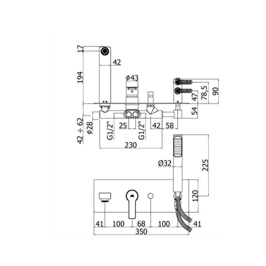  Miscelatore incasso per vasca Paffoni Red con deviatore art. RED001CR by CeramicStore | Lo specialista del tuo bagno