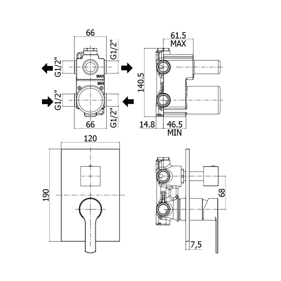  Miscelatore incasso doccia 2 uscite Paffoni Red art. RED018CR by CeramicStore | Lo specialista del tuo bagno