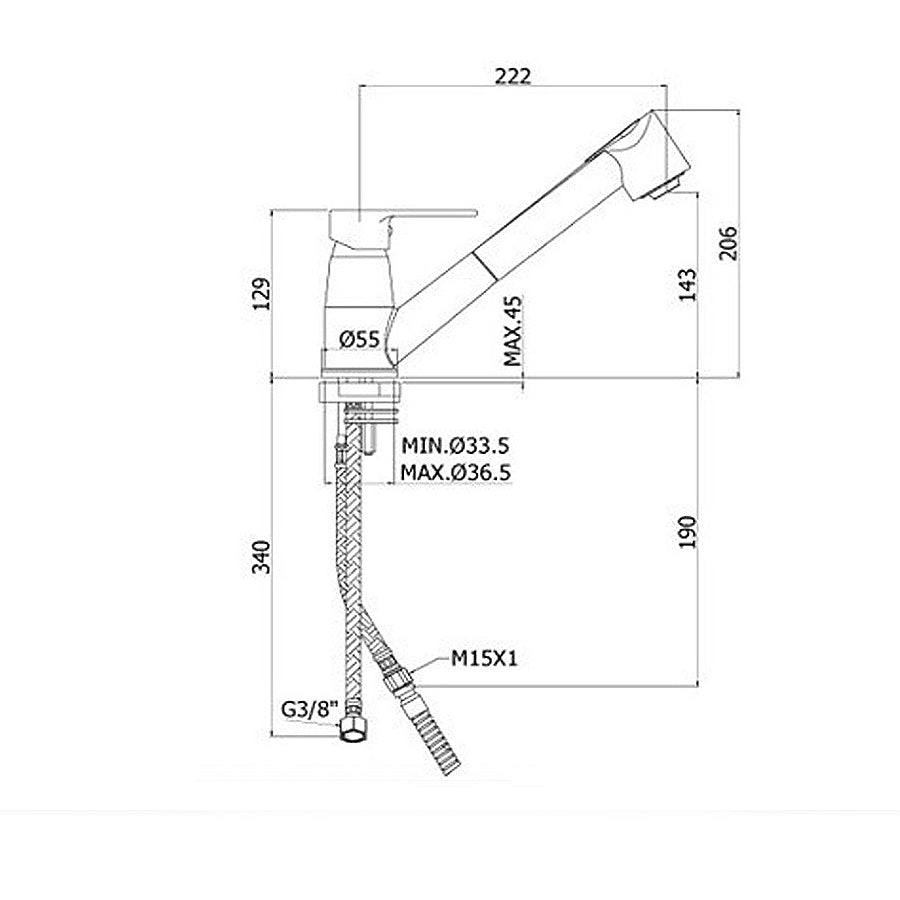  Miscelatore lavello monoforo con doccetta 2 getti. Modello RED183CR by Paffoni by CeramicStore | Lo specialista del tuo bagno