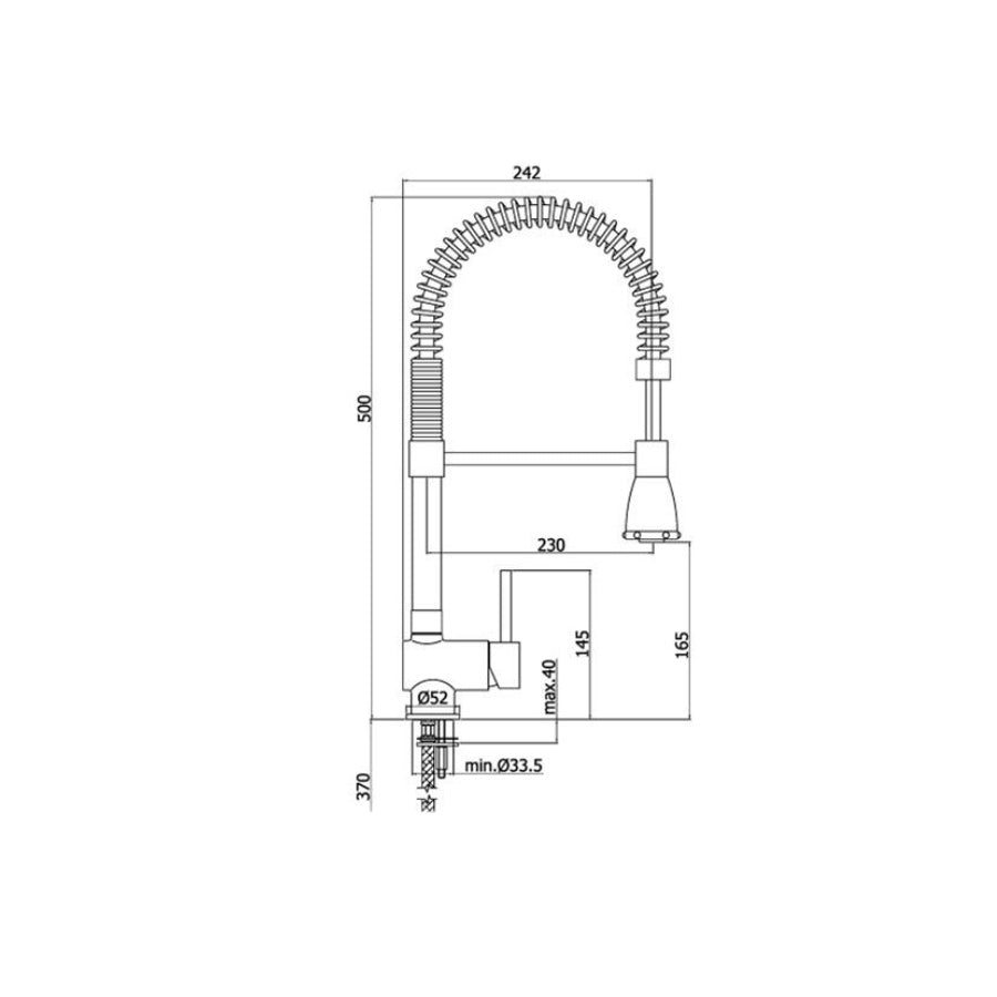  collezione STICK: miscelatore per lavello cucina professional con doccetta bombata by CeramicStore | Lo specialista del tuo bagno