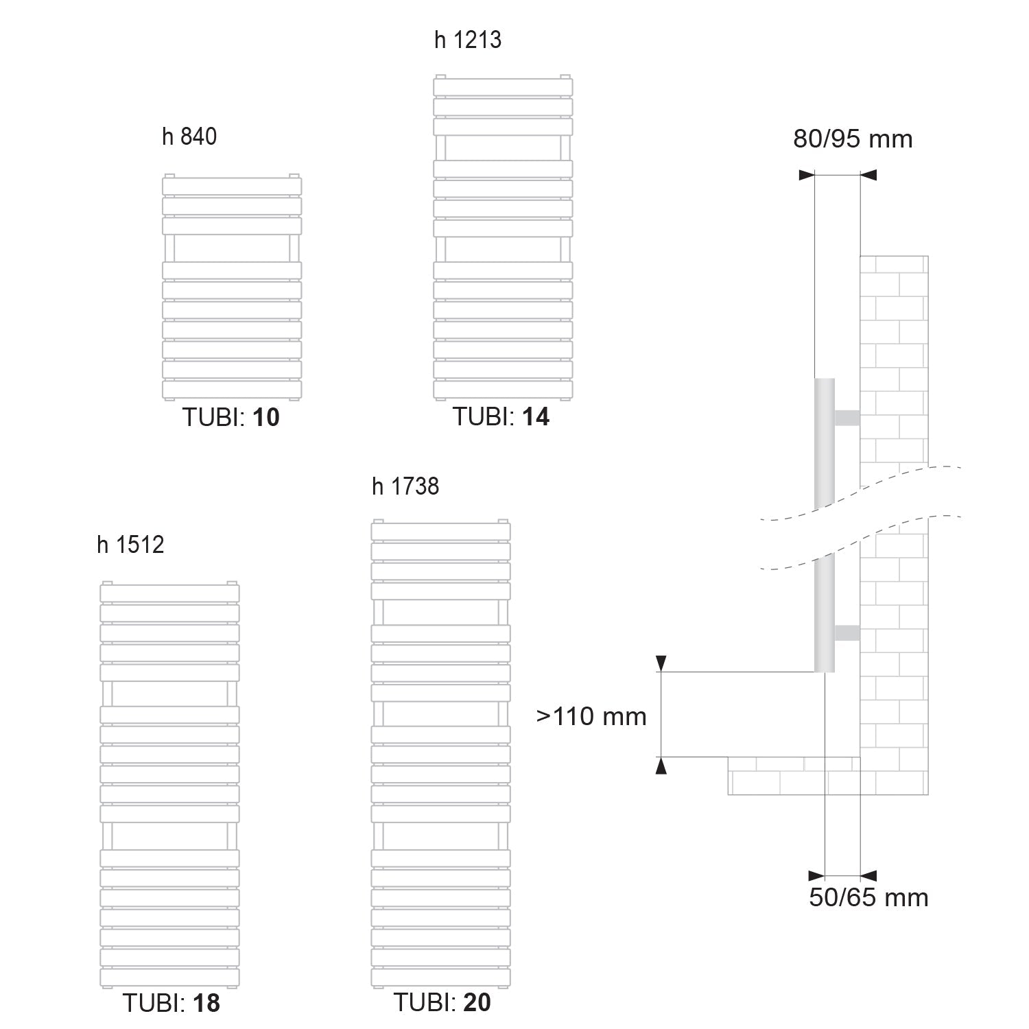  Termoarredo scaldasalviette Lazzarini Palermo 1213x500 interasse 450 cromato by CeramicStore | Lo specialista del tuo bagno