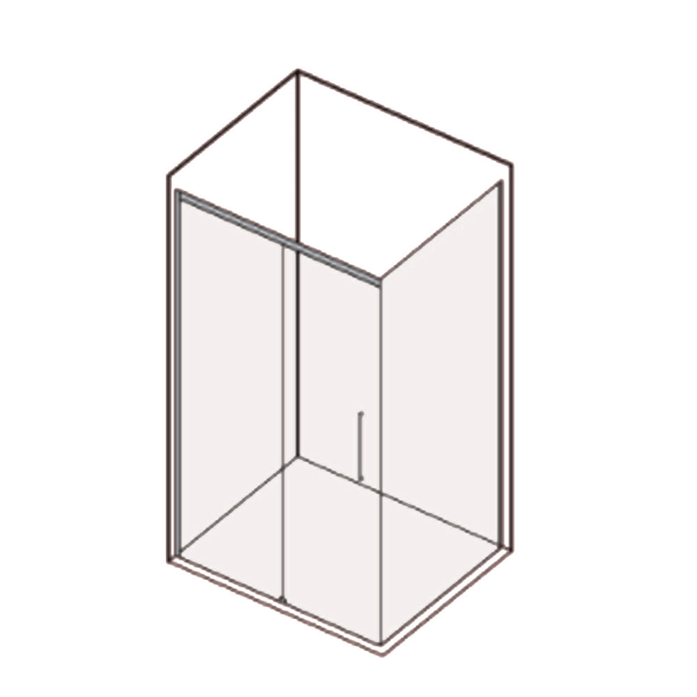  Box doccia rettangolare con apertura scorrevole verso sinistra cm 120x80 modello Lauren Carbon in cristallo temperato mm 8 e profili di colore nero by CeramicStore | Lo specialista del tuo bagno