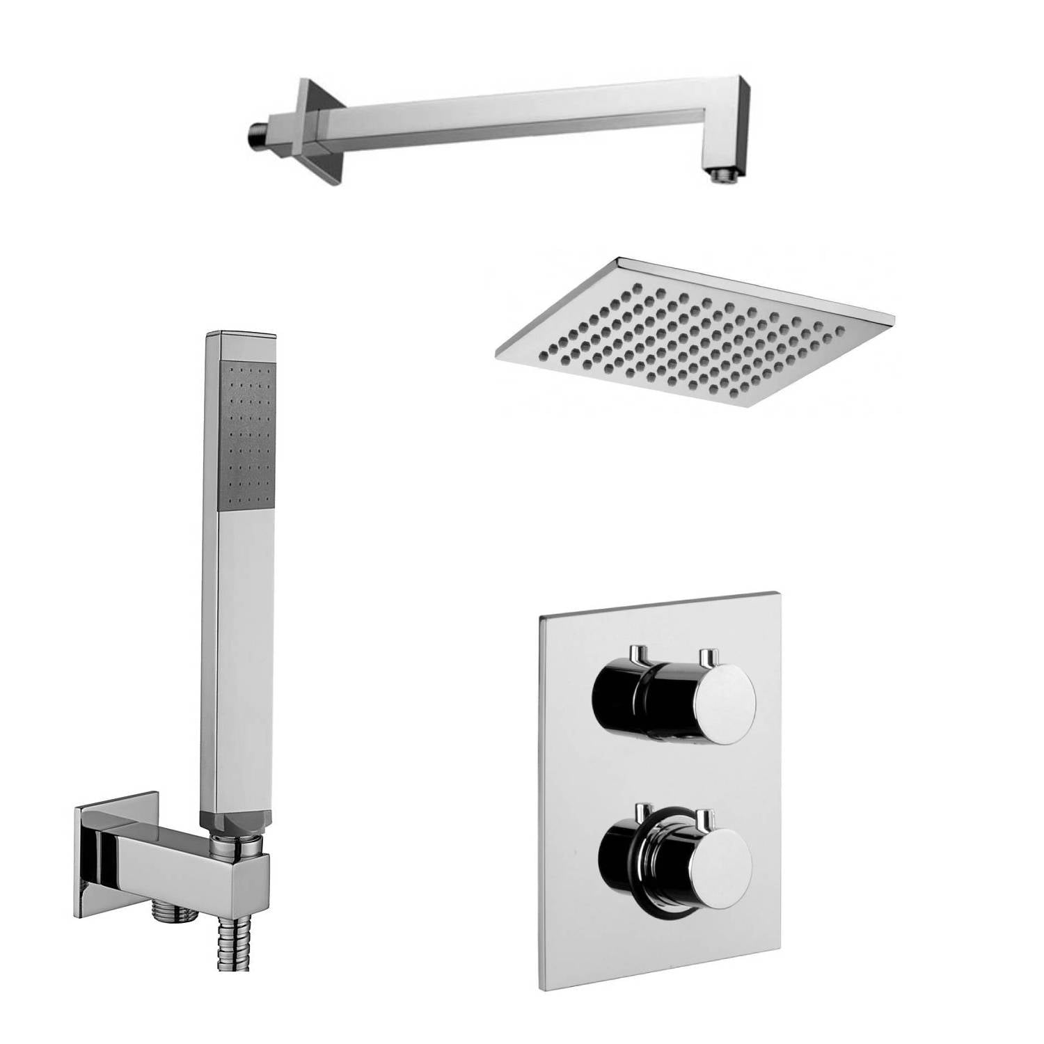 Set Soffione anticalcare 20x20cm