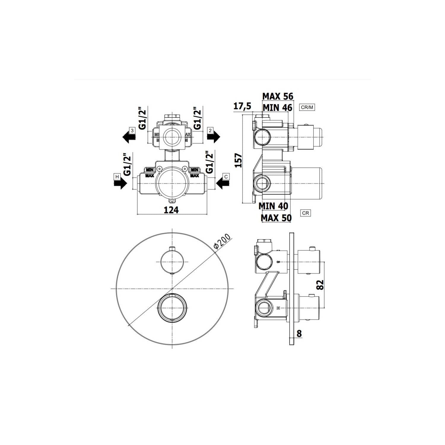  Set soffione doccia con braccio tondo e miscelatore termostatico con set duplex doccia Satinato Paffoni by CeramicStore | Lo specialista del tuo bagno
