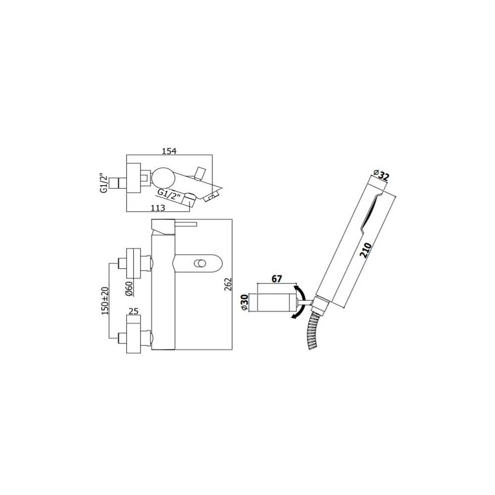  Miscelatore termostatico vasca con doccetta serie Light modello LIQ023NO nero opaco Paffoni by CeramicStore | Lo specialista del tuo bagno