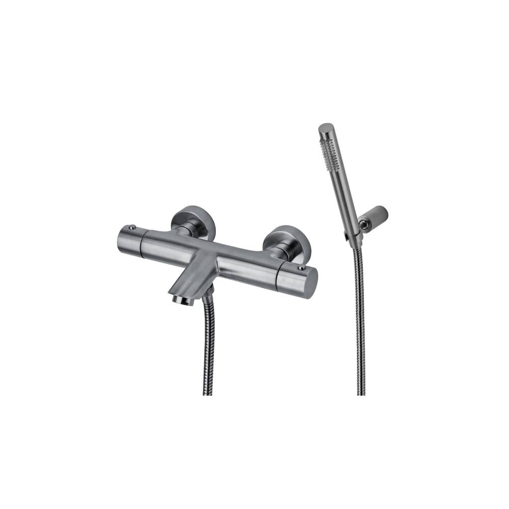 Miscelatore termostatico vasca con doccetta serie Light modello LIQ023ST steel looking Paffoni by CeramicStore | Lo specialista del tuo bagno