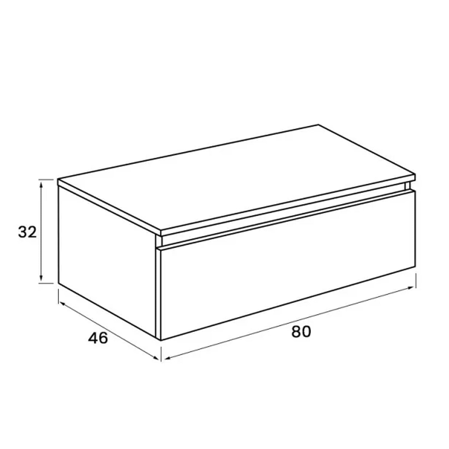  Cassettone Sospeso 80 cm in MDF bianco opaco con chiusura Soft-Close Linea Destiny by CeramicStore | Lo specialista del tuo bagno
