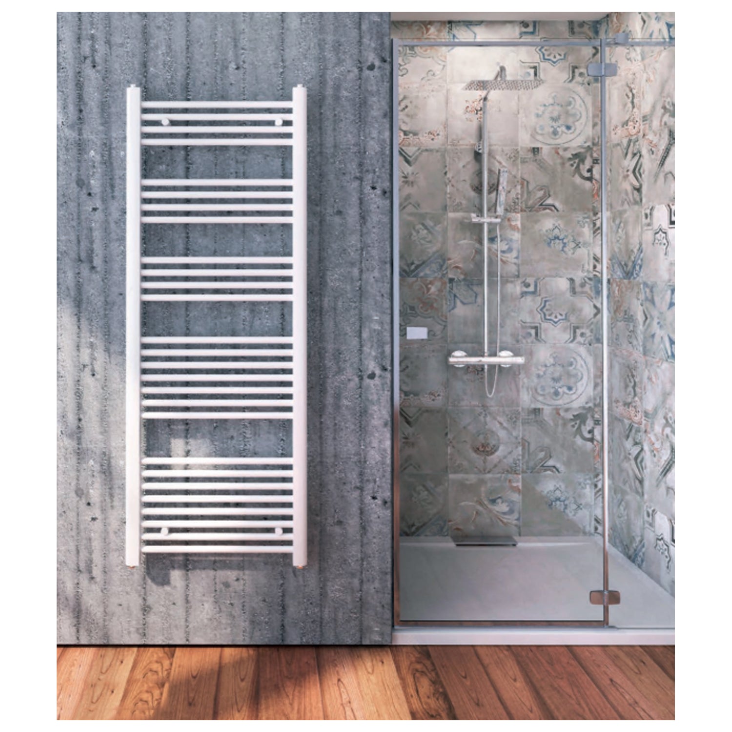  Termoarredo linea Kalura dritto 1120x500 mm e interasse 450 - Bianco by CeramicStore | Lo specialista del tuo bagno