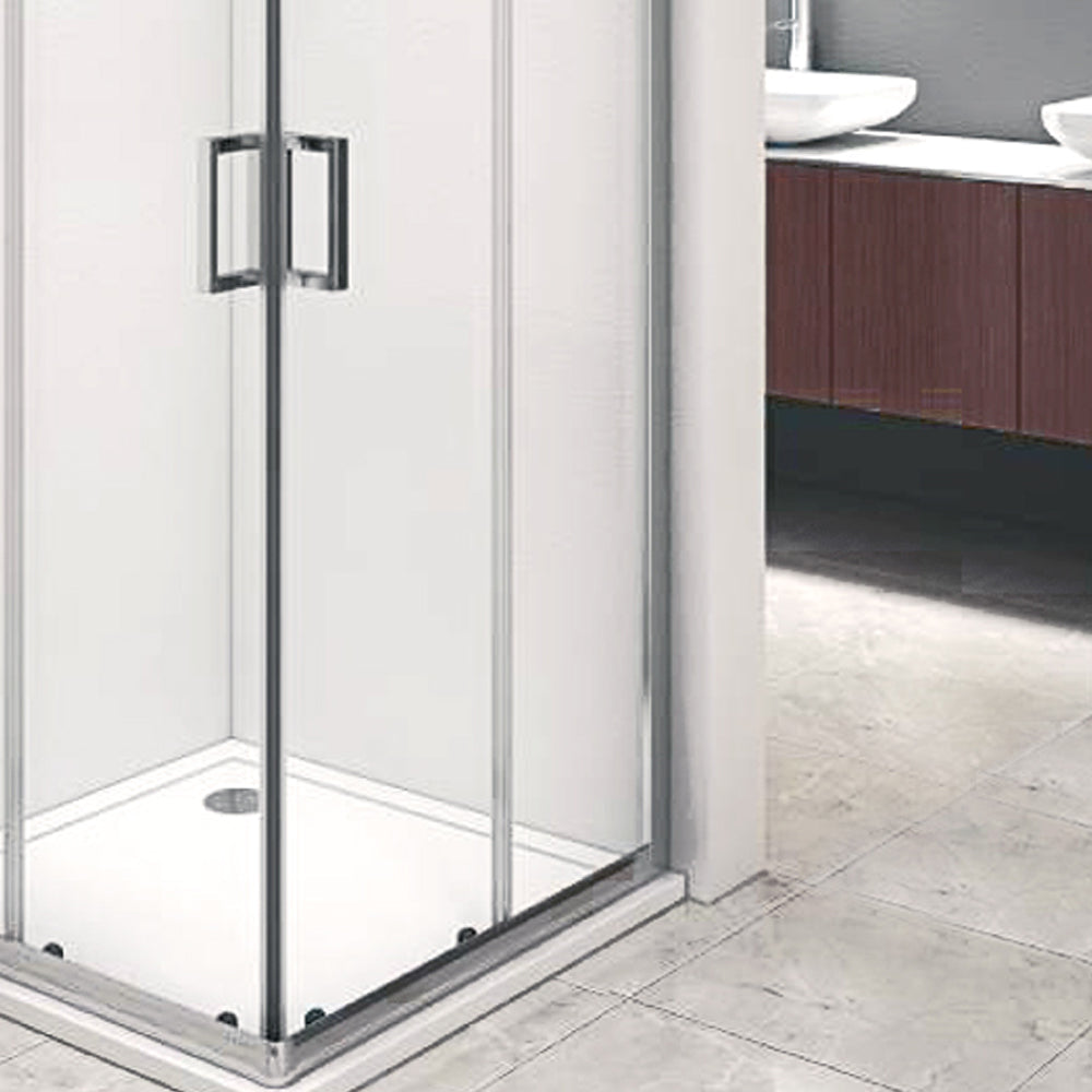  Box doccia Iconic cm 100x120 con apertura scorrevole angolare in vetro anticalcare Smart Clean trasparente 6 mm by CeramicStore | Lo specialista del tuo bagno