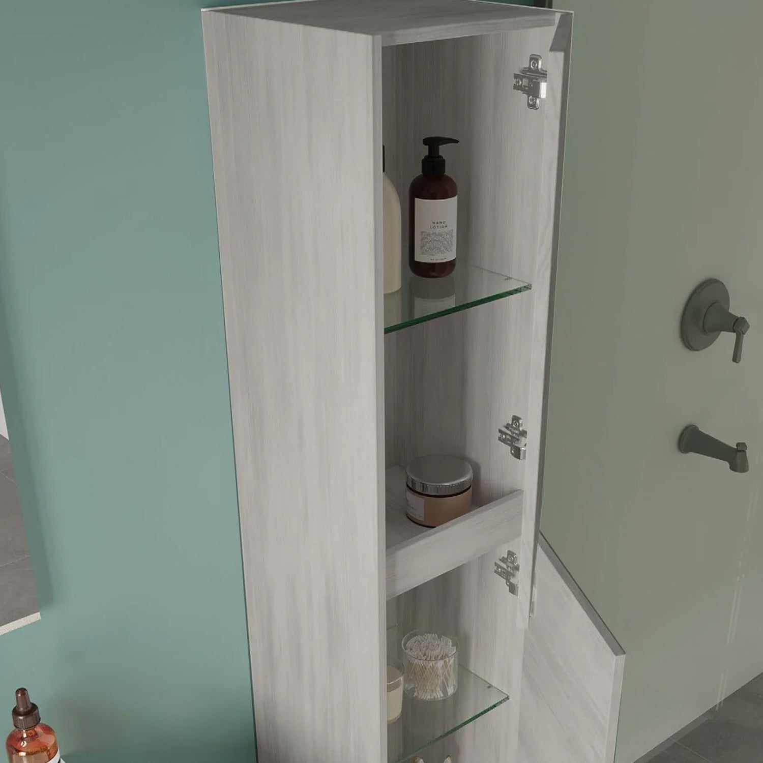 Colonna bagno a due ante Cubi&Co Symmetry - Rovere Grigio 8