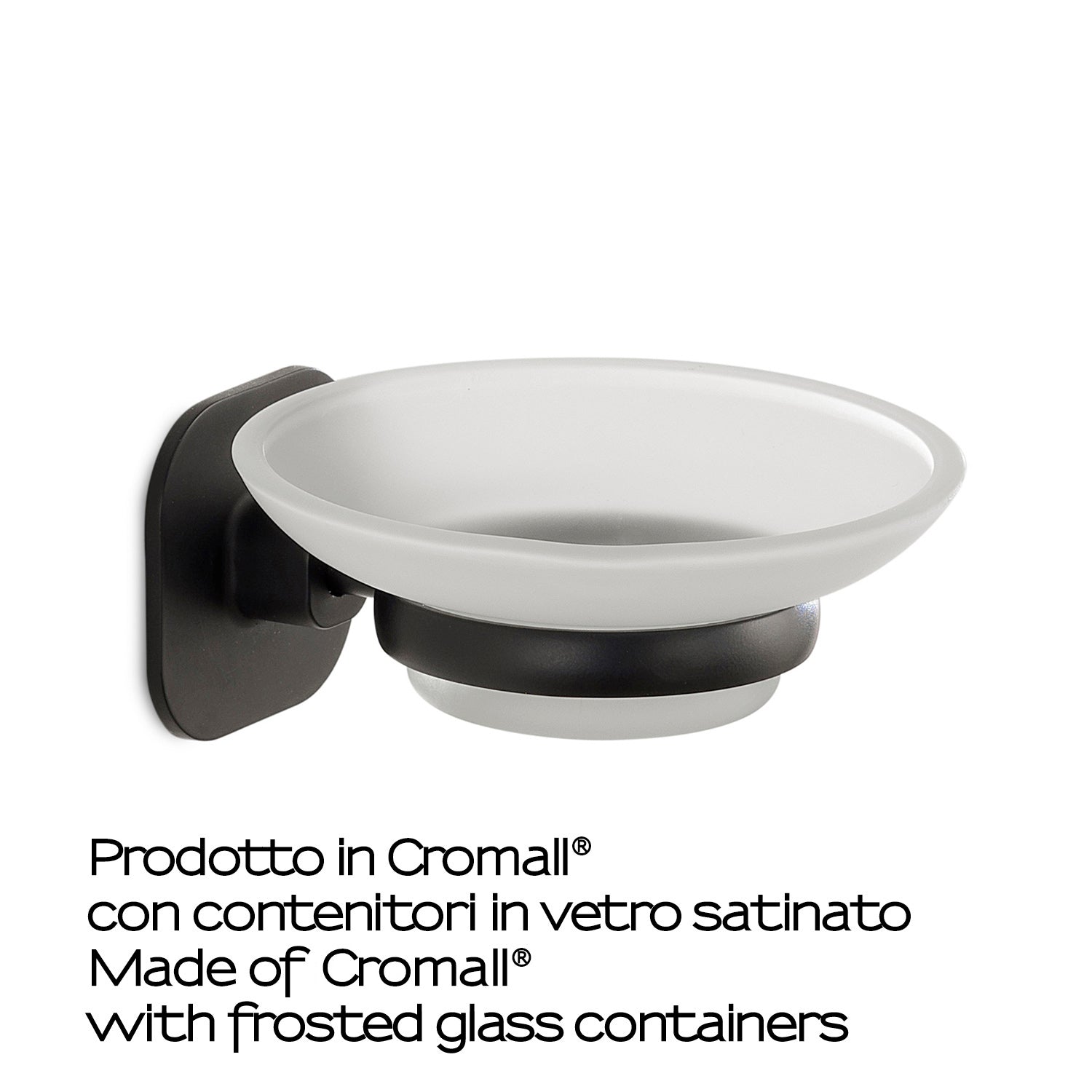  Portasapone in acciaio inox e cromall Teide di Gedy - Nero Matt by CeramicStore | Lo specialista del tuo bagno
