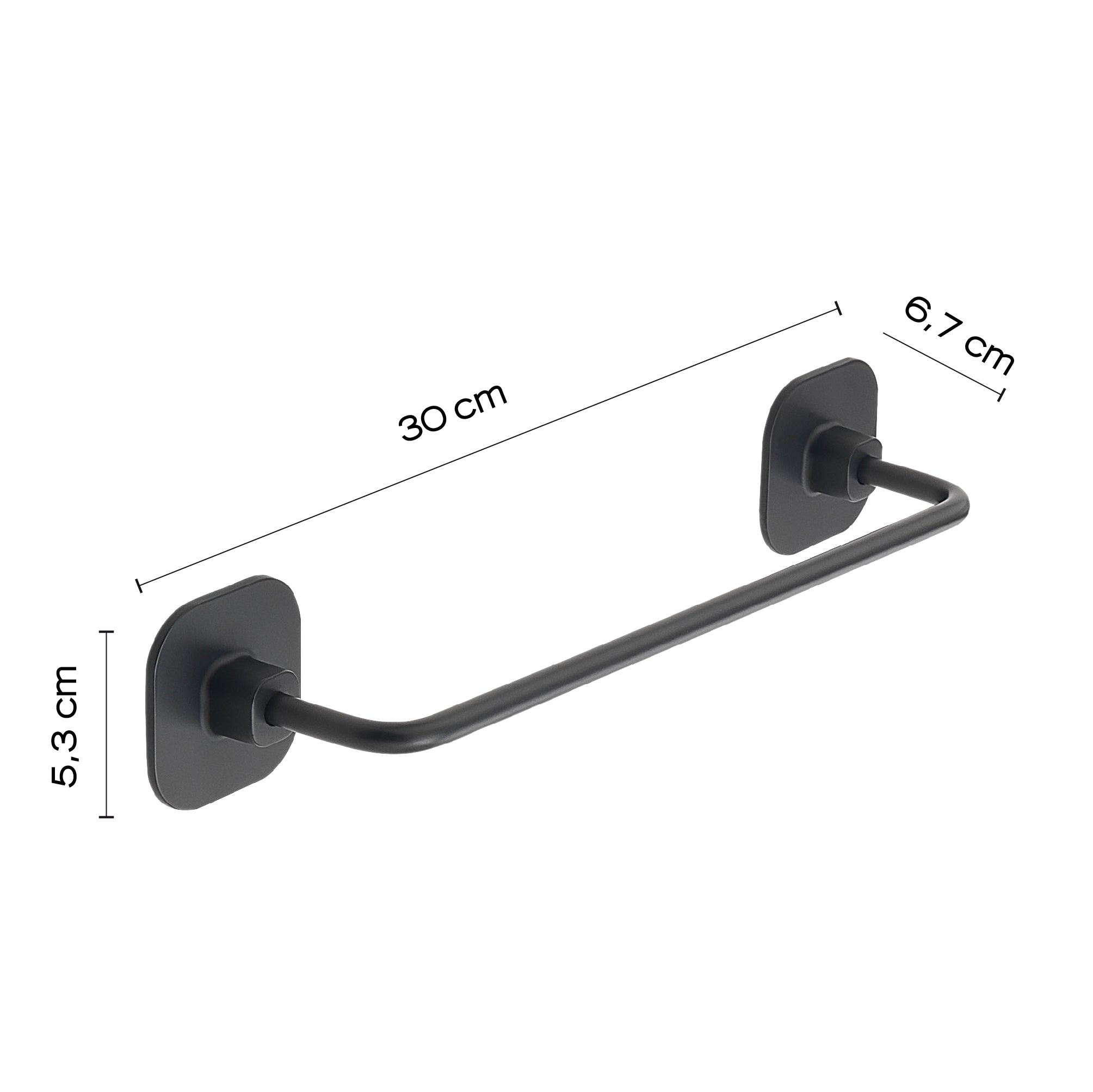  Porta asciugamani 30 cm in acciaio inox e cromall Teide di Gedy - Nero Matt by CeramicStore | Lo specialista del tuo bagno