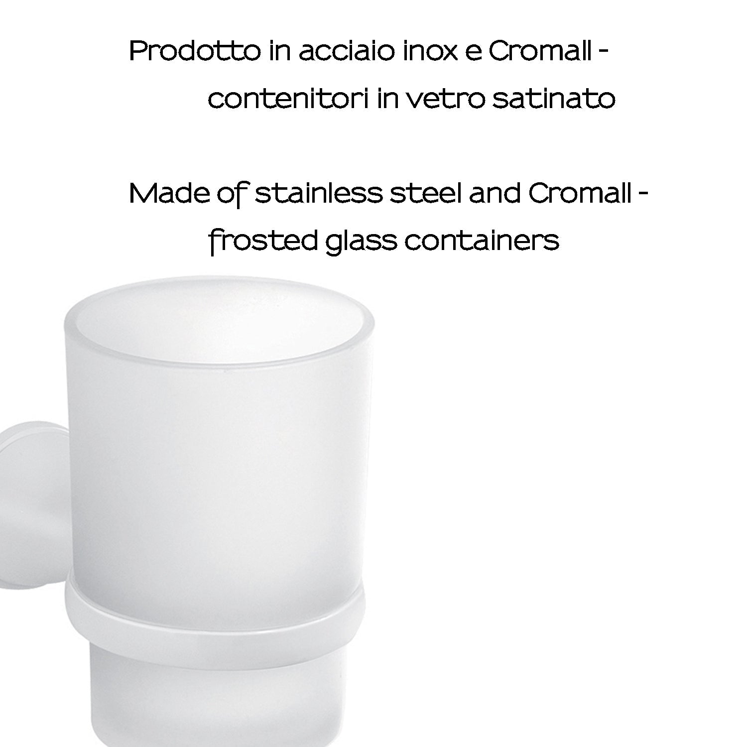  Portaspazzolini in Acciaio Inox Genziana di Gedy - Bianco