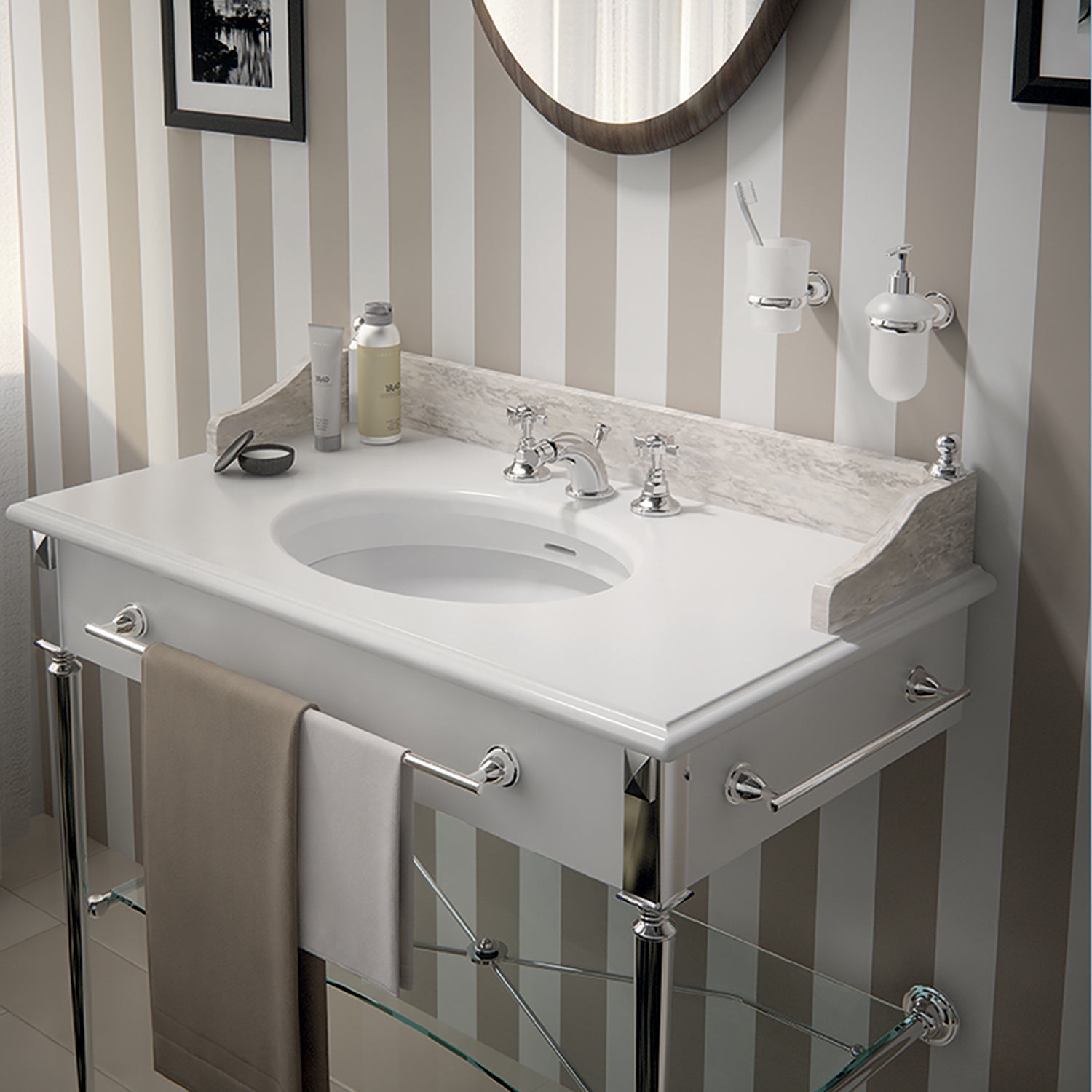  Porta asciugamani 45 cm in Acciaio Inox Genziana di Gedy - Cromato by CeramicStore | Lo specialista del tuo bagno