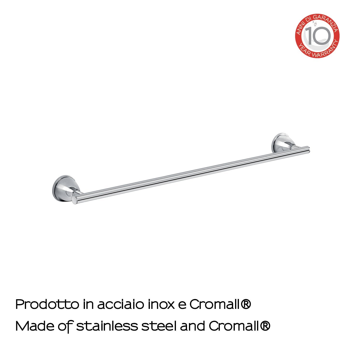  Porta asciugamani 45 cm in Acciaio Inox Genziana di Gedy - Cromato by CeramicStore | Lo specialista del tuo bagno