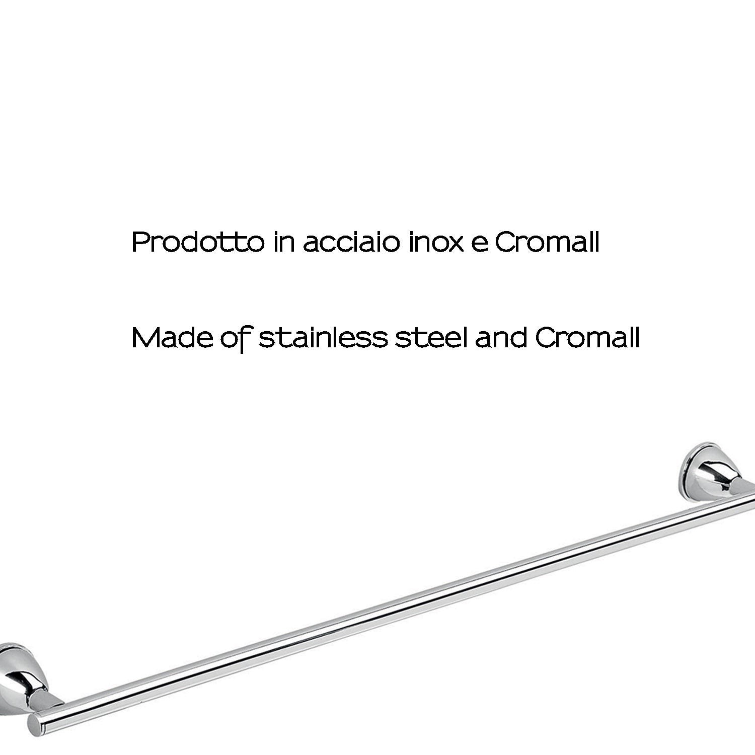  Porta asciugamani 60 cm in Acciaio Inox Genziana di Gedy - Cromato by CeramicStore | Lo specialista del tuo bagno