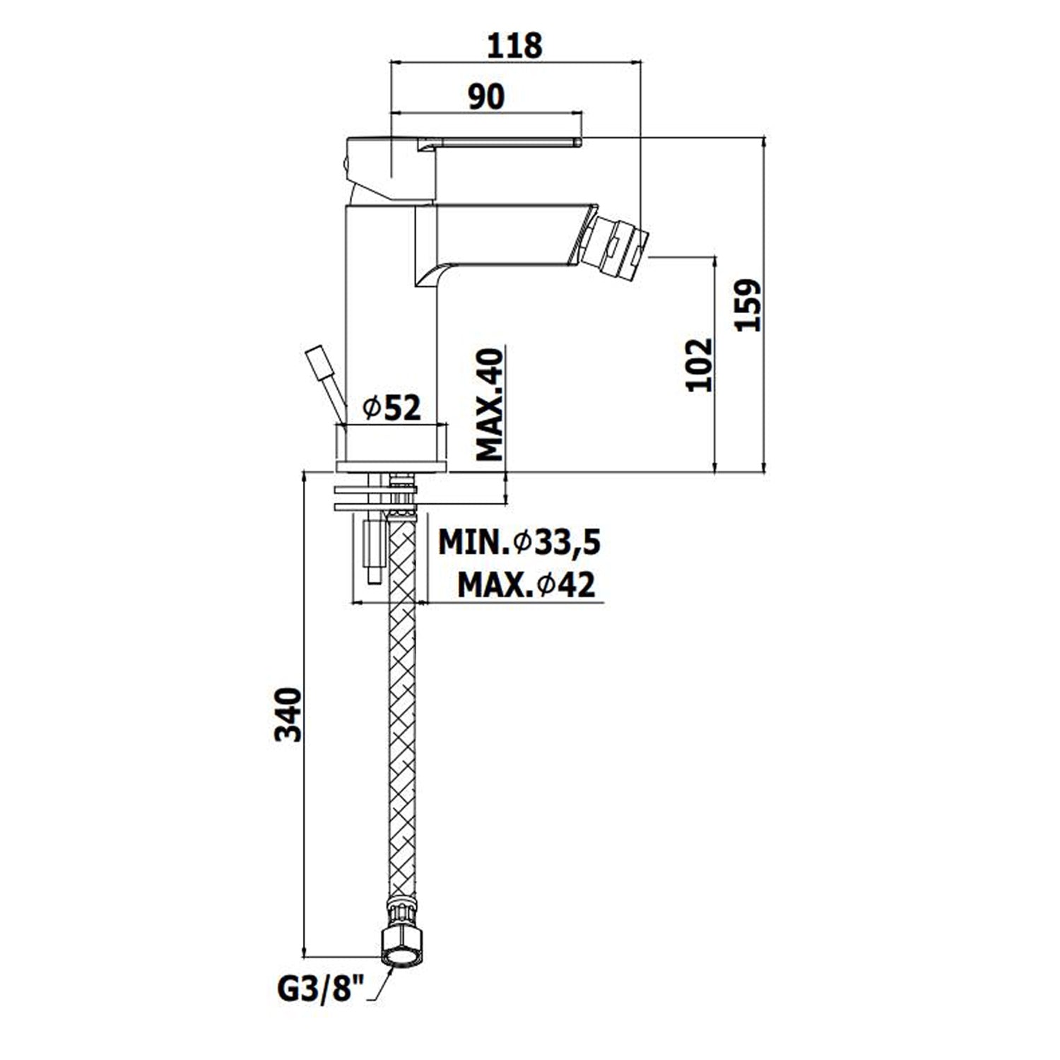  Miscelatore bidet monocomando senza piletta serie Ringo modello RIN131CR cromo Paffoni by CeramicStore | Lo specialista del tuo bagno