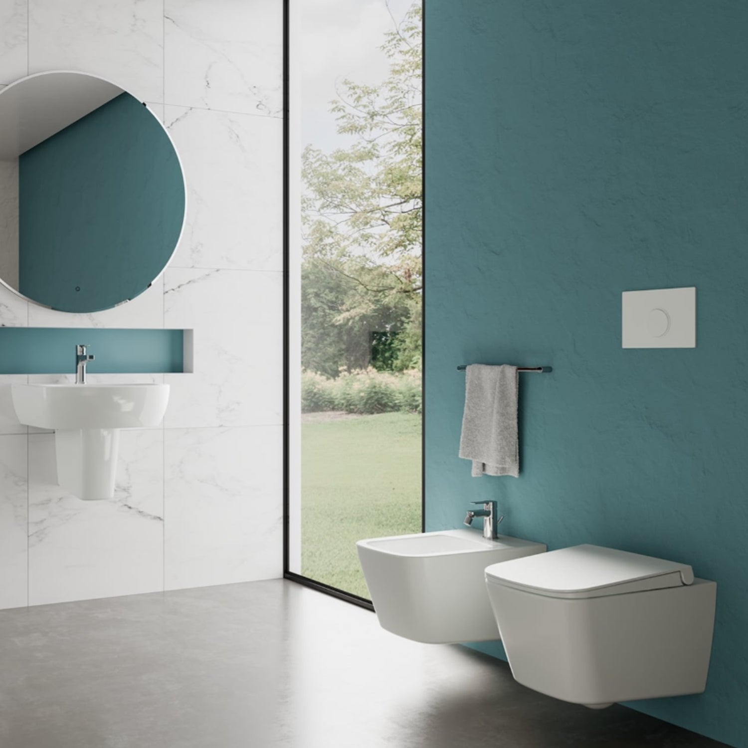 Coppia sanitari sospesi Ceramica Dolomite modello Mia 54x36 cm con sedile Softclose 6