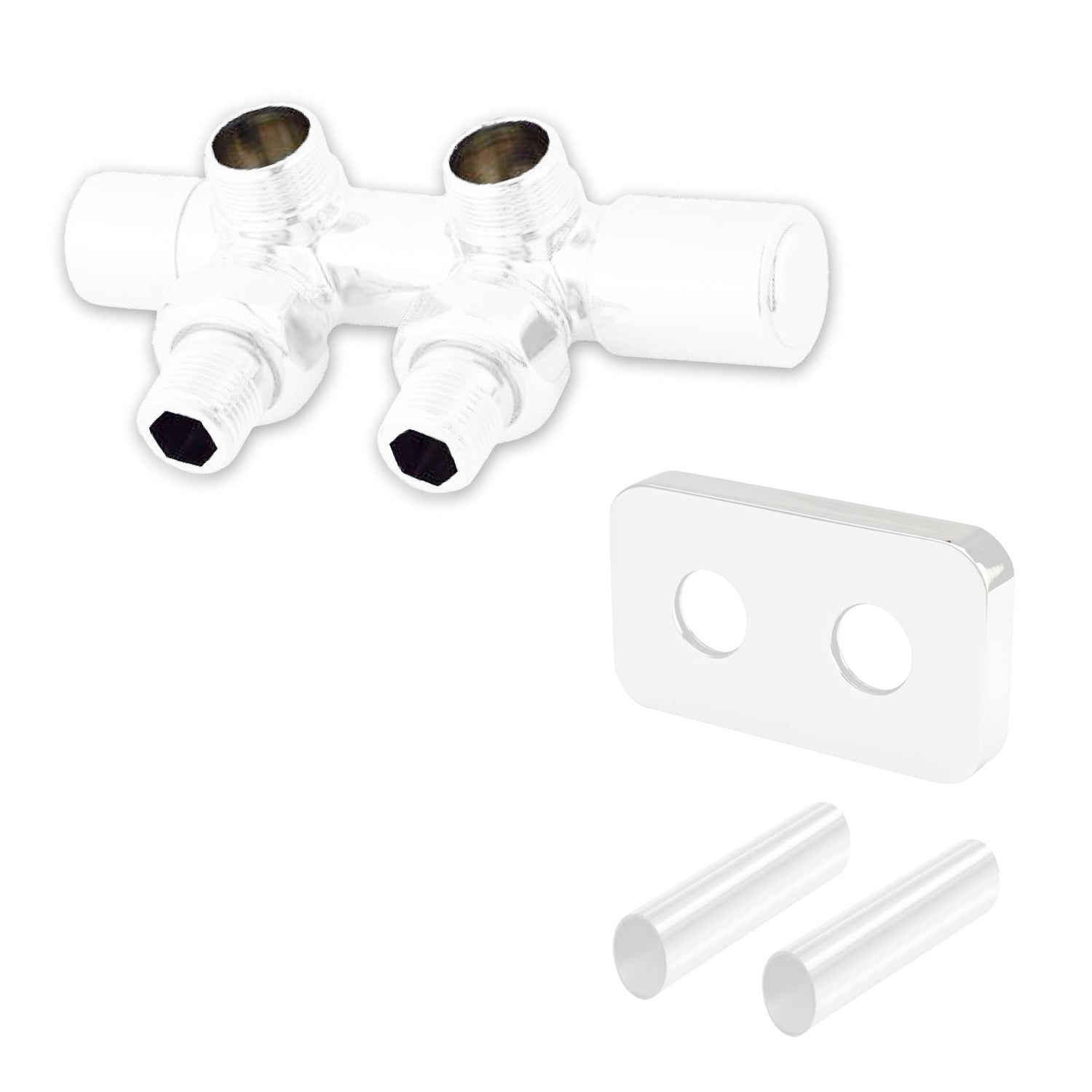 Valvola-detentore Arreda Compact per interasse 50 mm con kit copritubo bianco 5