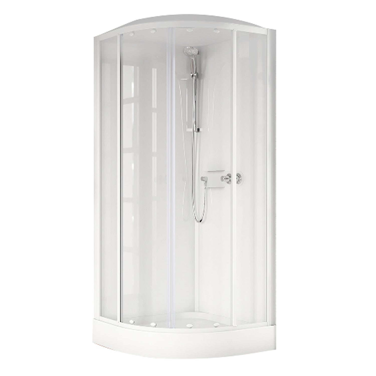 Box doccia semicircolare multifunzione modello Mediaglass 90x90 cm con ante scorrevoli by CeramicStore | Lo specialista del tuo bagno