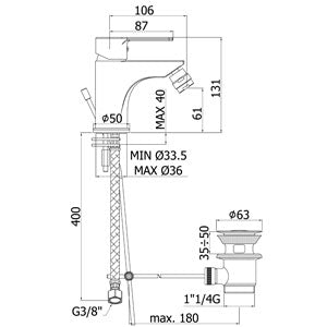  Miscelatore bidet Paffoni Red completo di piletta di scarico by CeramicStore | Lo specialista del tuo bagno