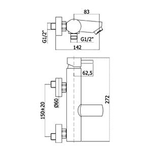  Paffoni Stick miscelatore vasca con deviatore e supporto snodato by CeramicStore | Lo specialista del tuo bagno