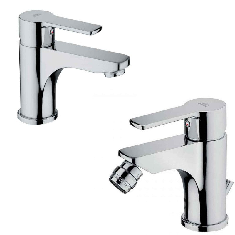 Paffoni Red miscelatore lavabo c/scarico + bidet c/scarico ottone cromato by CeramicStore | Lo specialista del tuo bagno