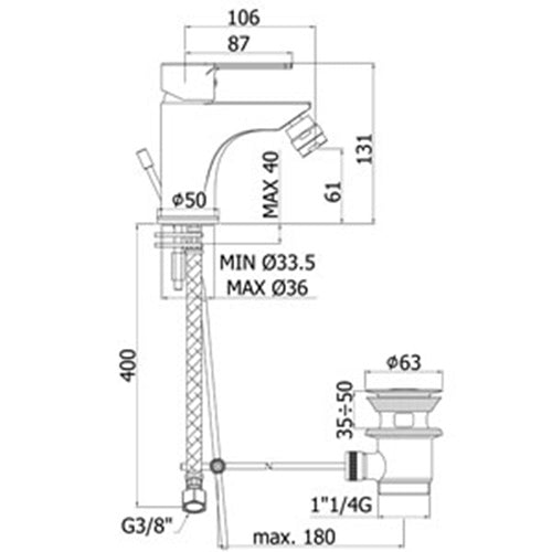  bidet c/scarico e doccia ottone cromo by CeramicStore | Lo specialista del tuo bagno