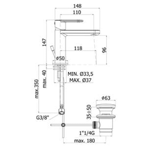  Paffoni Candy miscelatore lavabo c/scarico