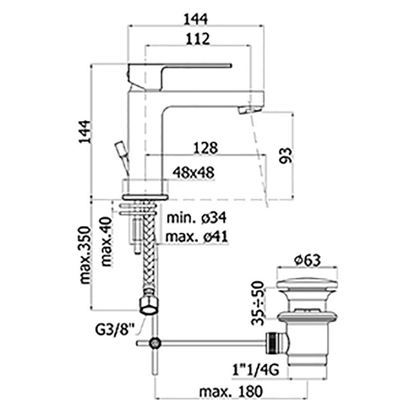  Miscelatore lavabo Paffoni Elle ottone cromo lucido con scarico by CeramicStore | Lo specialista del tuo bagno