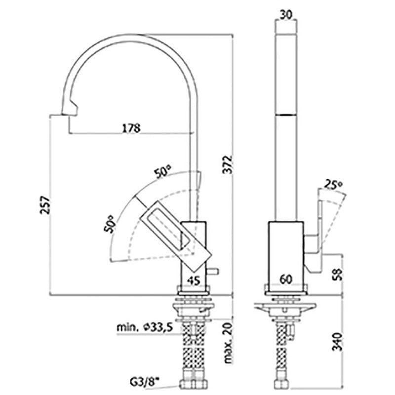  Miscelatore lavello Paffoni Effe ottone cromato lucido con canna piatta orientabile by CeramicStore | Lo specialista del tuo bagno