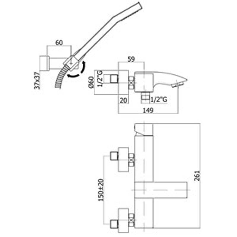  Miscelatore vasca con set doccia Paffoni Level art. LEC023CR by CeramicStore | Lo specialista del tuo bagno