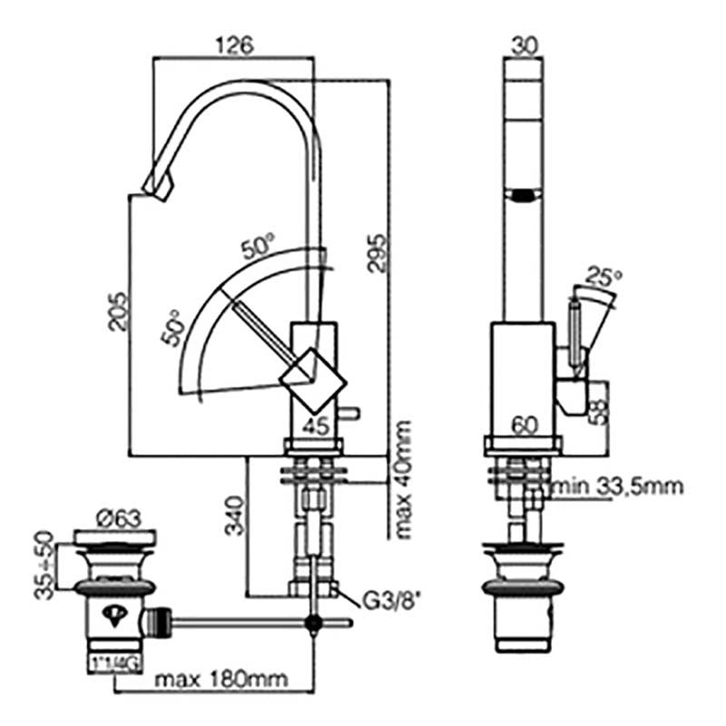  Miscelatore lavabo Paffoni Level con canna piatta con scarico by CeramicStore | Lo specialista del tuo bagno