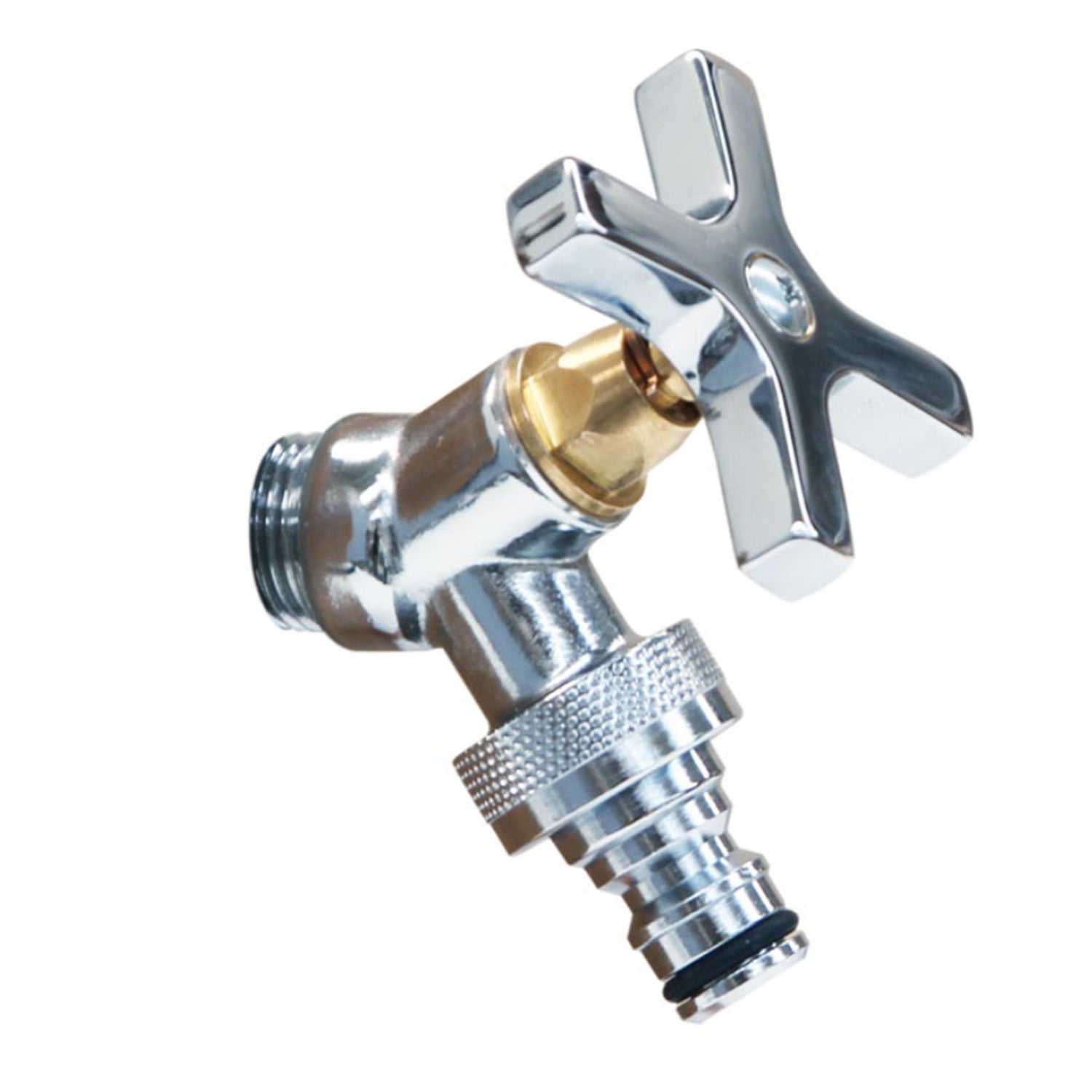 Rubinetto per fontana da giardino in ottone cromato attacco 1/2" a distanza ridotta by CeramicStore | Lo specialista del tuo bagno