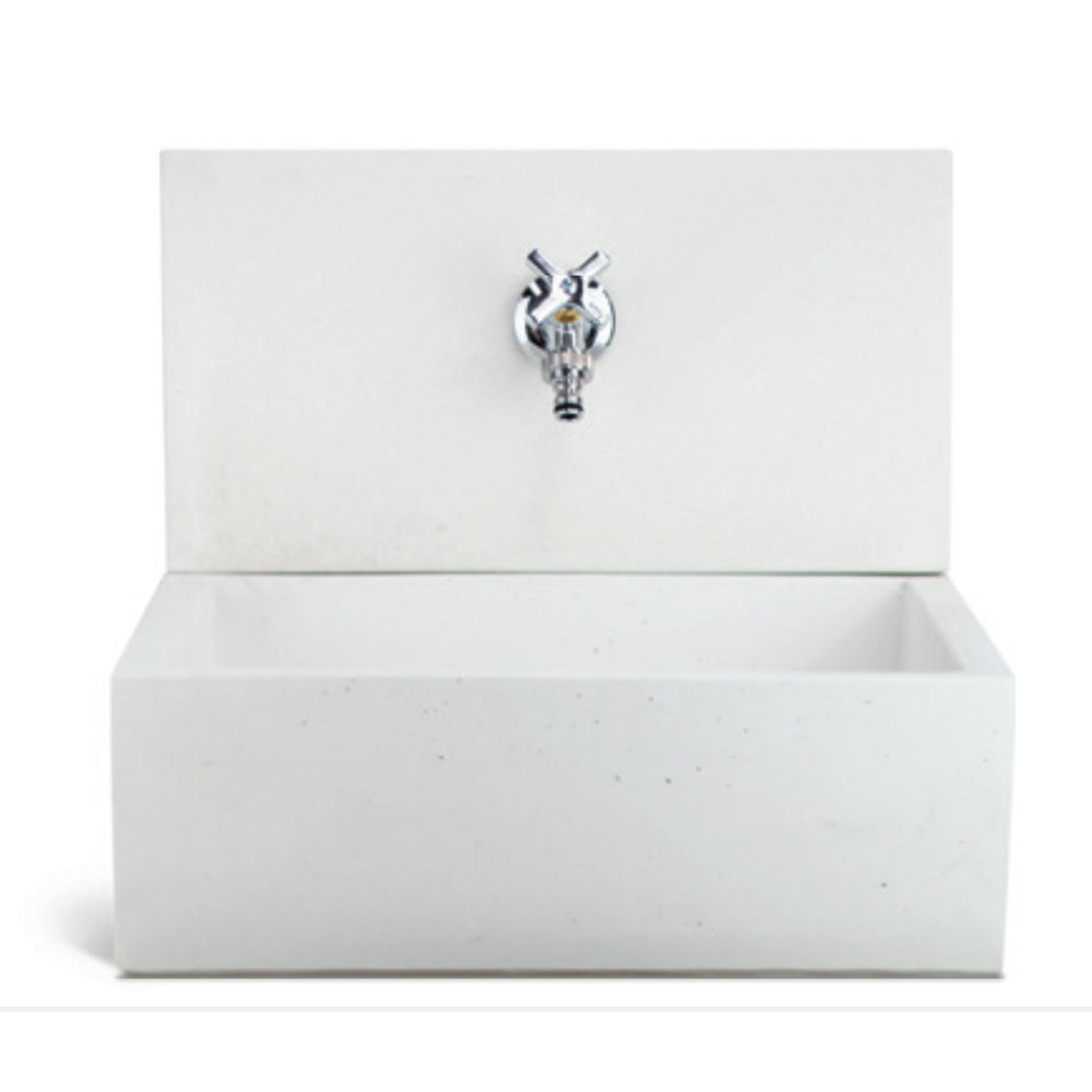 Acquaio da giardino con para-schizzi in cemento bianco cm 45x35 cm modello Q-Desy by CeramicStore | Lo specialista del tuo bagno