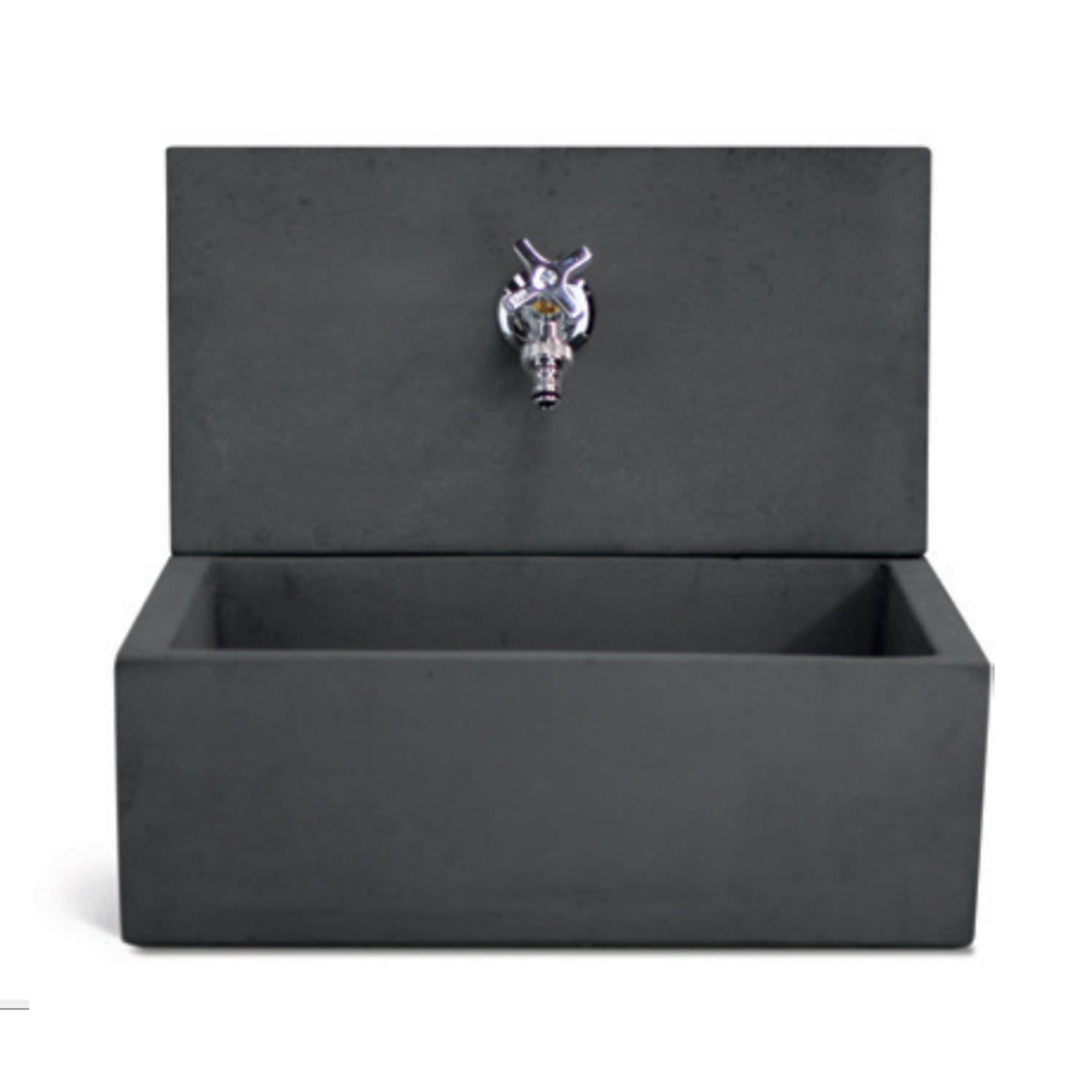 Acquaio da giardino con para-schizzi in cemento antracite cm 45x35 cm modello Q-Desy by CeramicStore | Lo specialista del tuo bagno