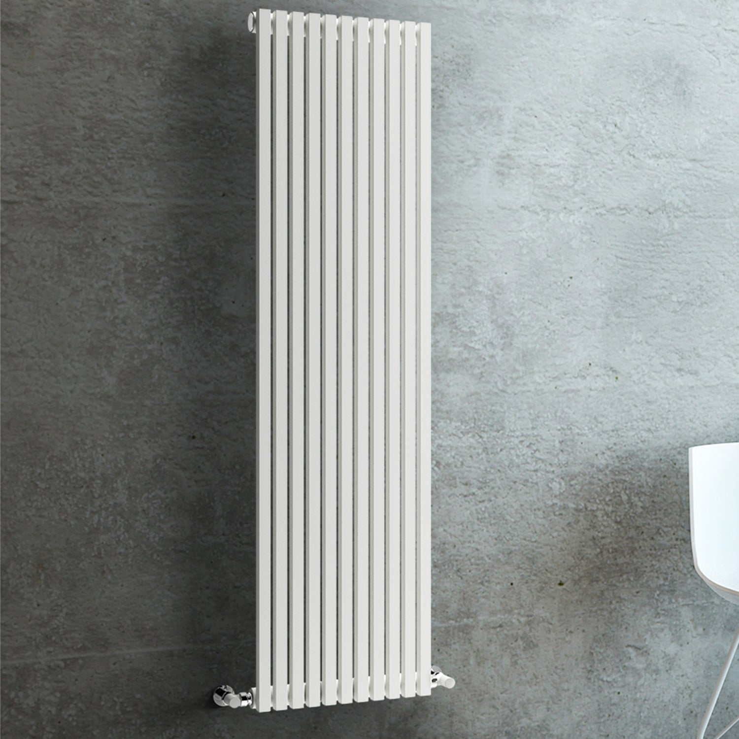  Termoarredo singolo Lazzarini 1806x392 mm interasse 392/1770 mm modello Grosseto V finitura Bianco by CeramicStore | Lo specialista del tuo bagno