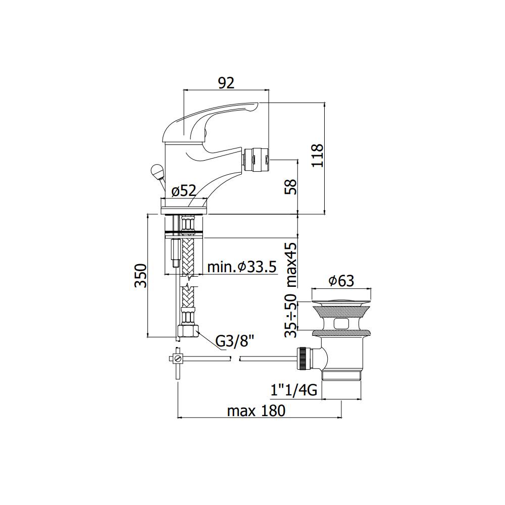  Miscelatore Bidet con scarico automatico serie Apollo 3 modello APM3135CR cromato Paffoni by CeramicStore | Lo specialista del tuo bagno