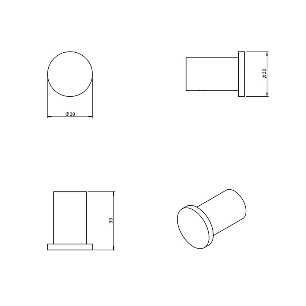  Appendino a muro in acciaio della collezione 'Logic' by Cosmic 3x4x3 cm- Nero Satinato by CeramicStore | Lo specialista del tuo bagno