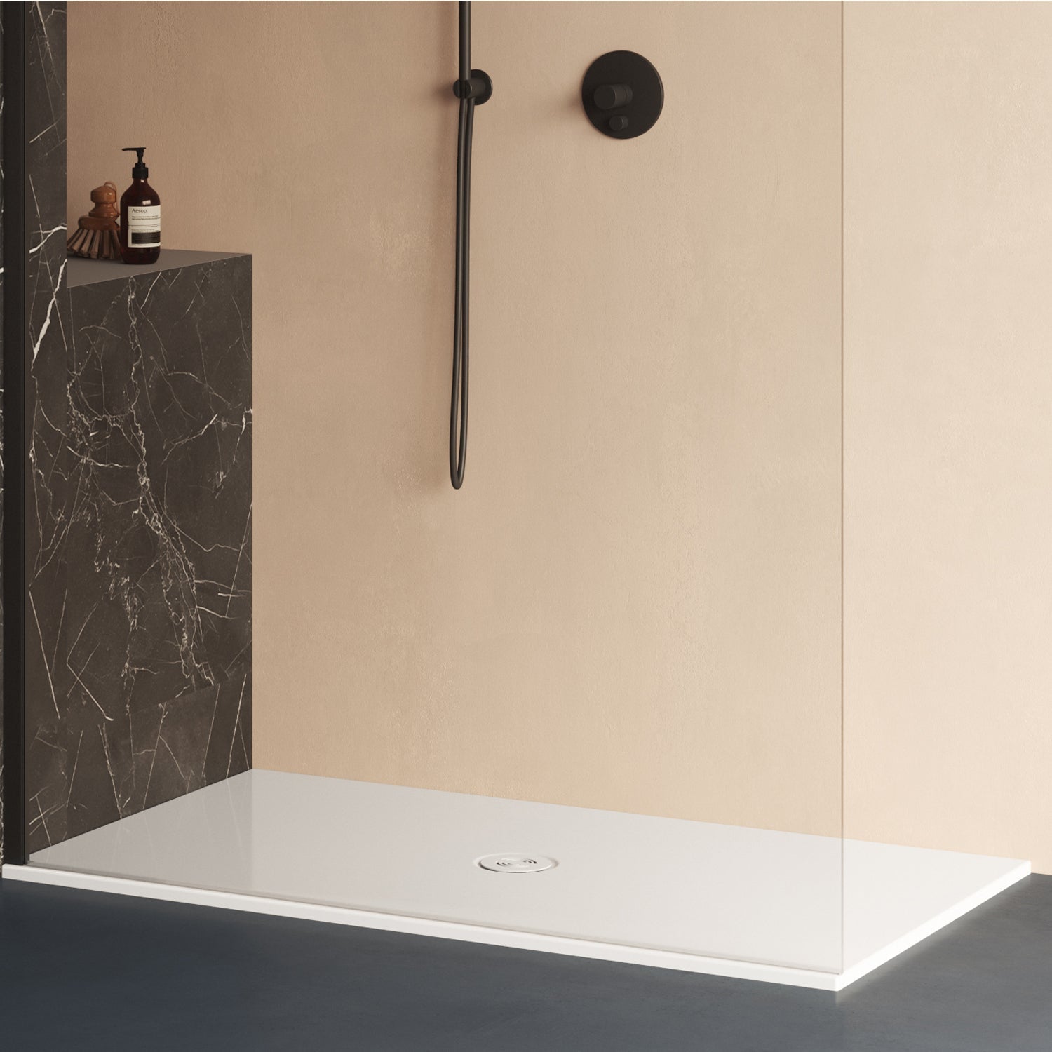  Piatto doccia quadrato in ceramica SoloDue cm 90x90 Bianco cotone