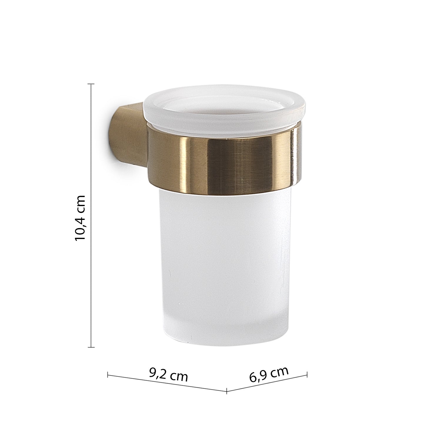  Portaspazzolini a muro in Ottone e Cromall Gedy serie Pirenei - Oro Matt